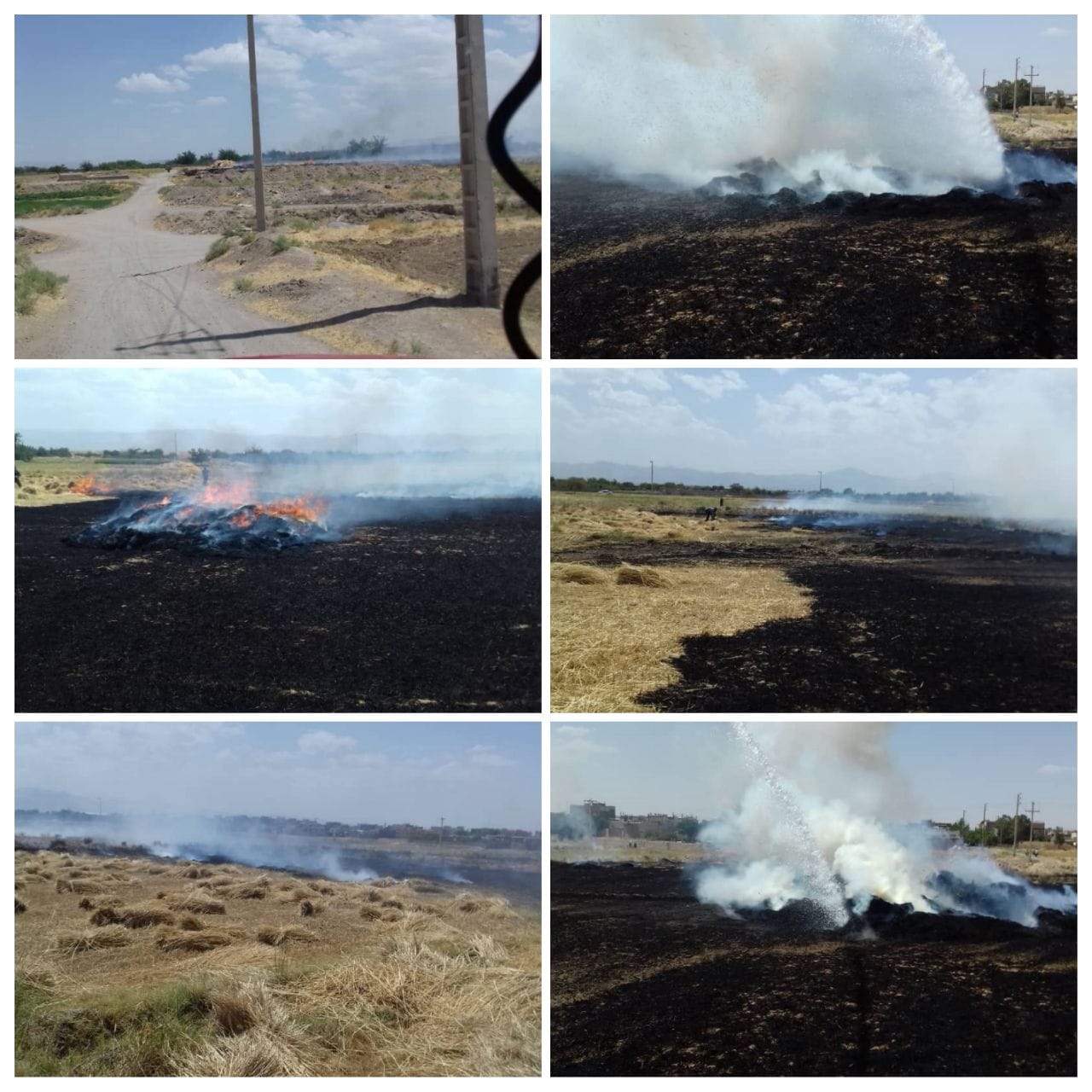 هشدار آتش نشانی در خصوص حریق مزارع کشاورزی 