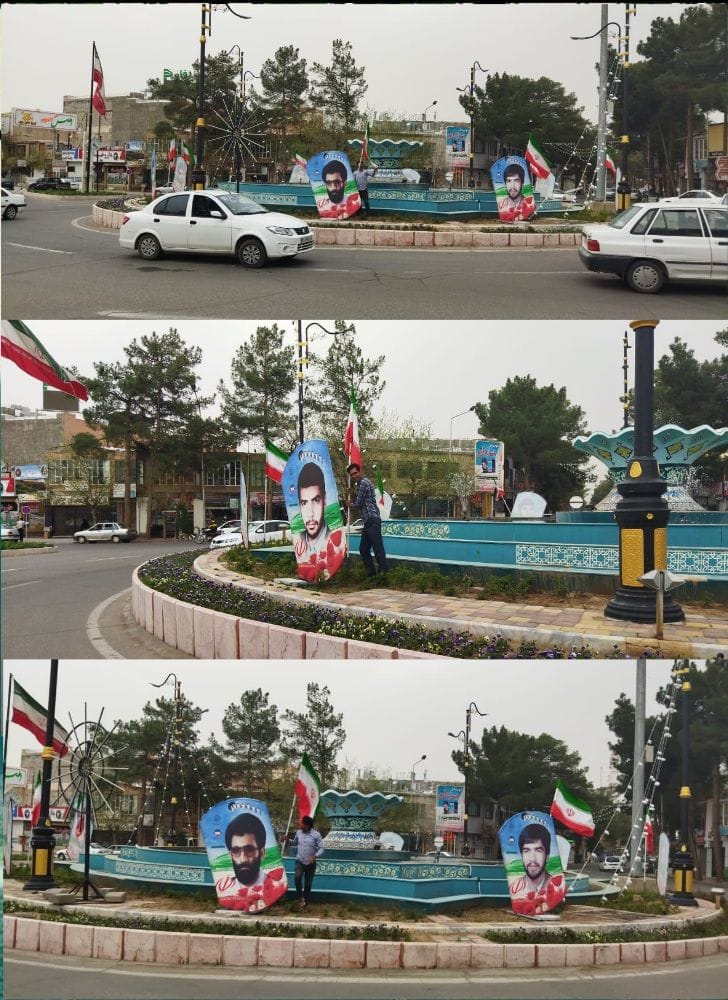 نصب تمثال شهدا در میدان امام خمینی (ره)