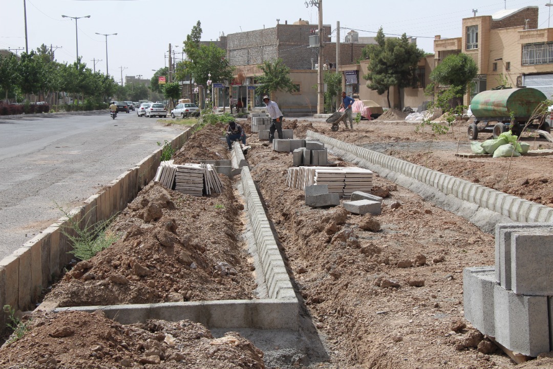 روند عملیات عمرانی بوستان یاسمن