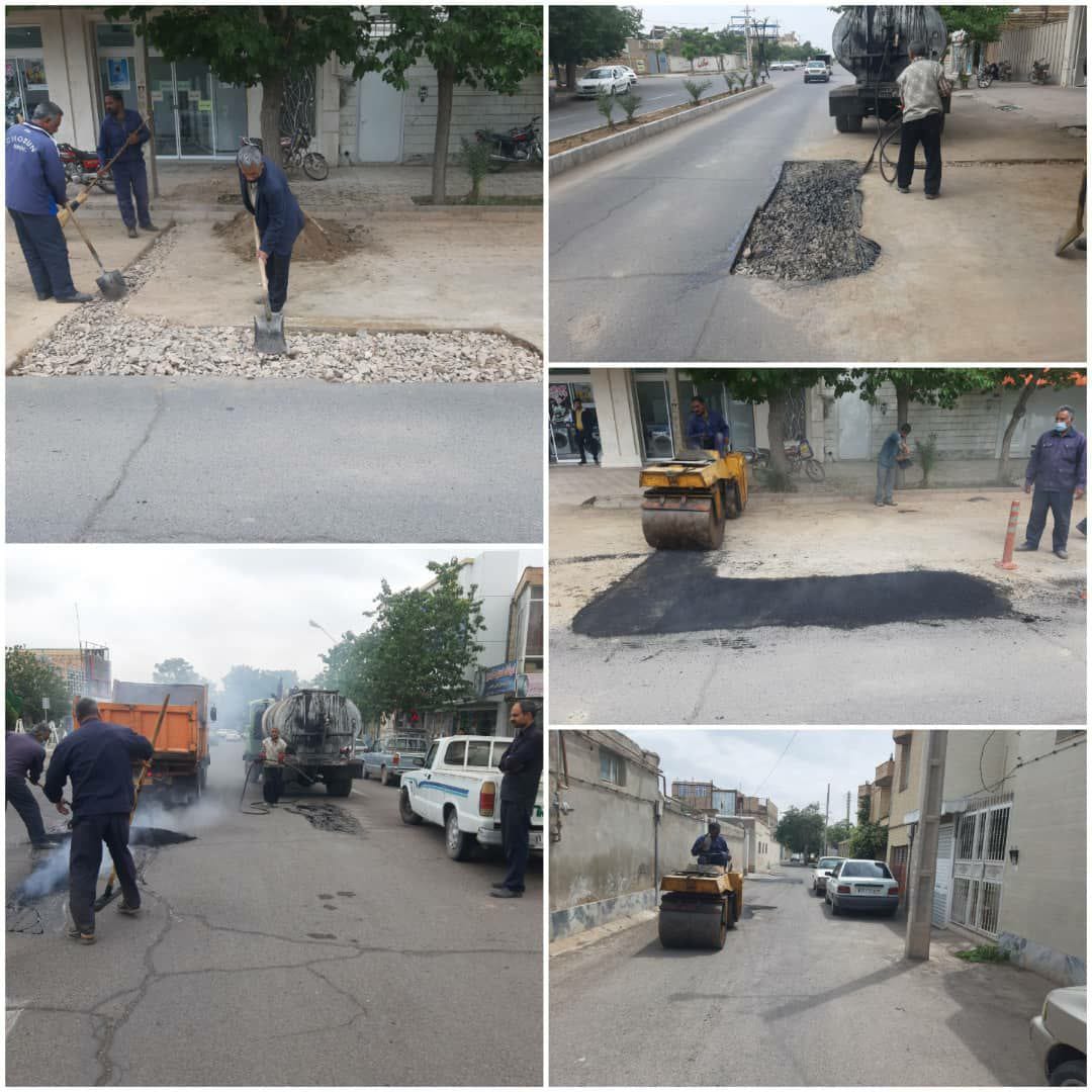 عملیات لکه گیری معابر در پی تماس شهروندان با سامانه فوریتهای شهروندی ۱۳۷ شهرداری گناباد