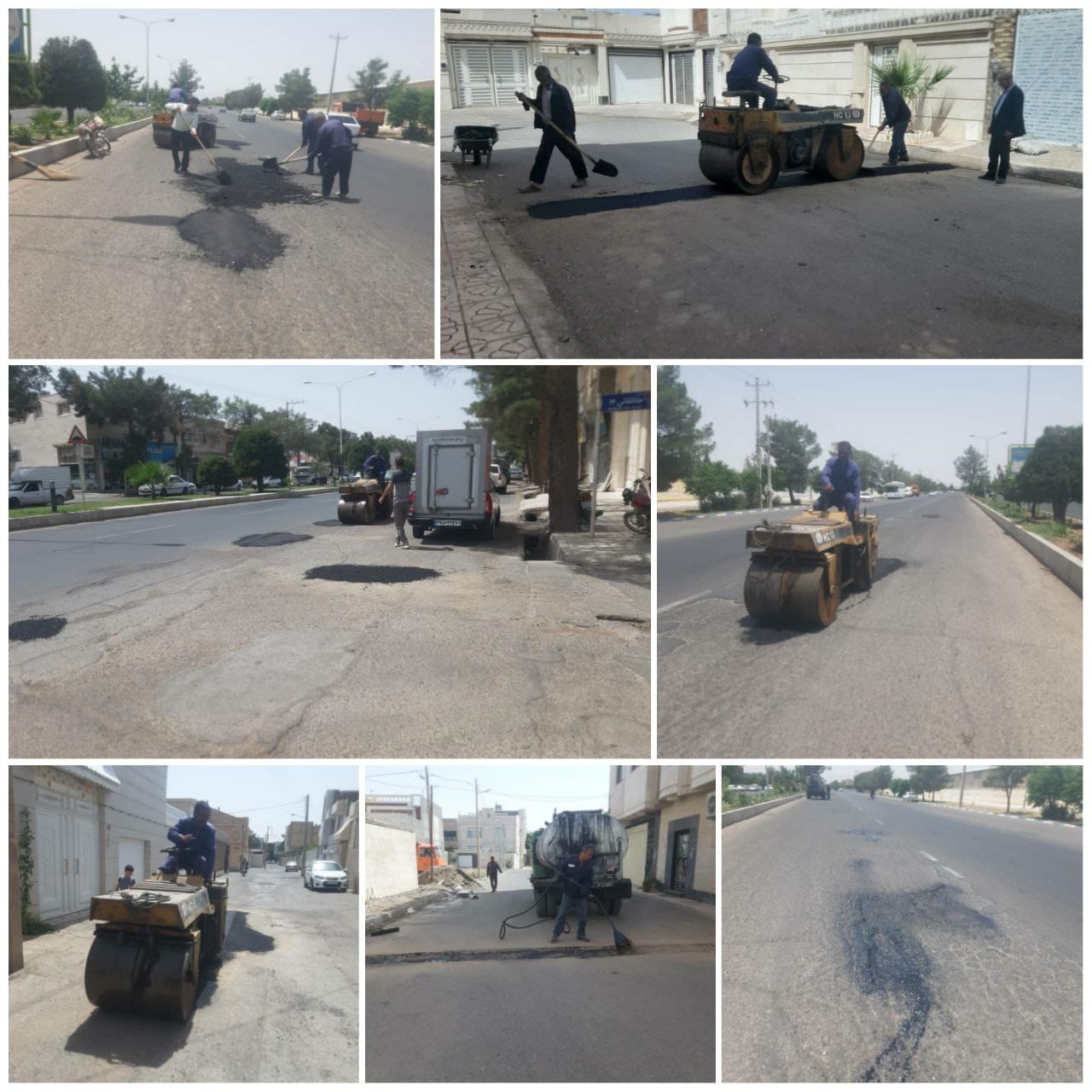 عملیات لکه گیری معابر در پی تماس شهروندان با سامانه فوریتهای شهروندی ۱۳۷ شهرداری گناباد