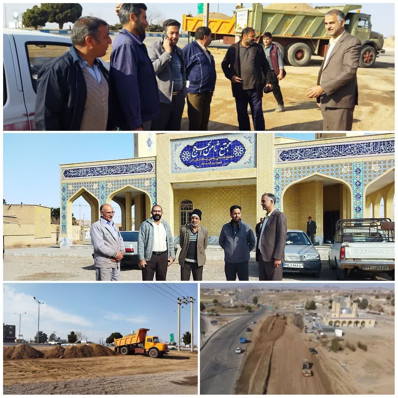ادامه پروژه احداث مسیر دسترسی مجتمع ثامن الحجج از جاده سنتو 