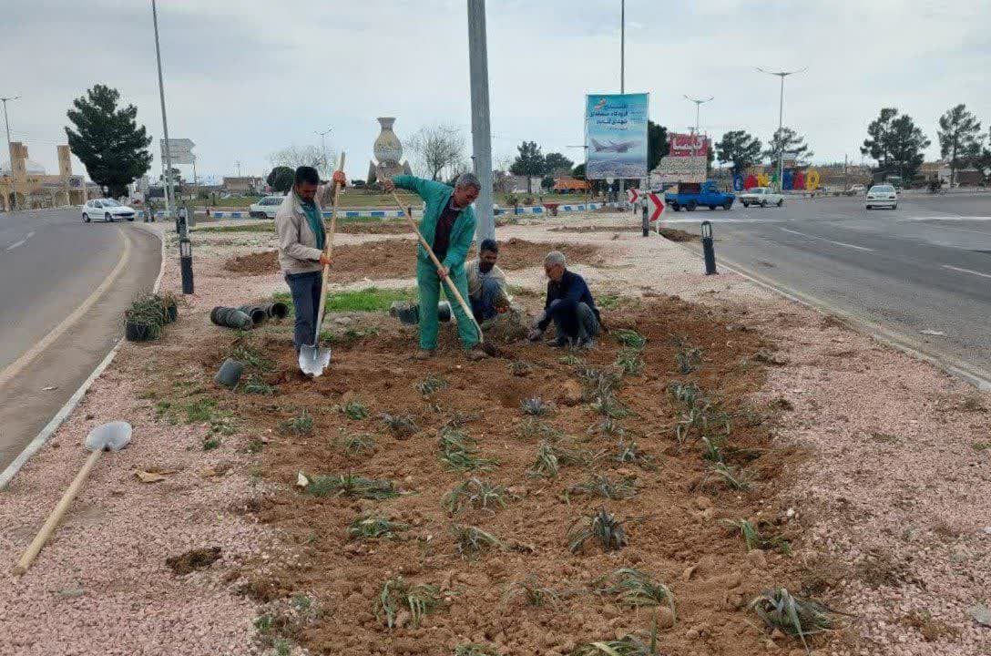  یوکا مقاوم در لچکی میدان ورودی شهر جهانی گناباد کاشته شد