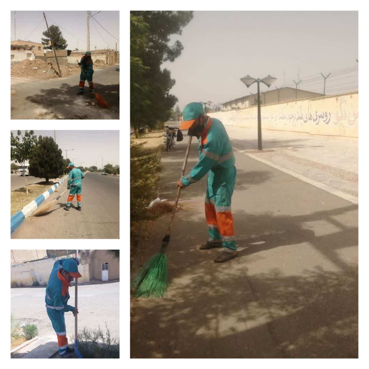   پاکسازی گروهی معابر سطح شهر توسط پیمانکار تحت نظر واحد خدمات شهری ؛