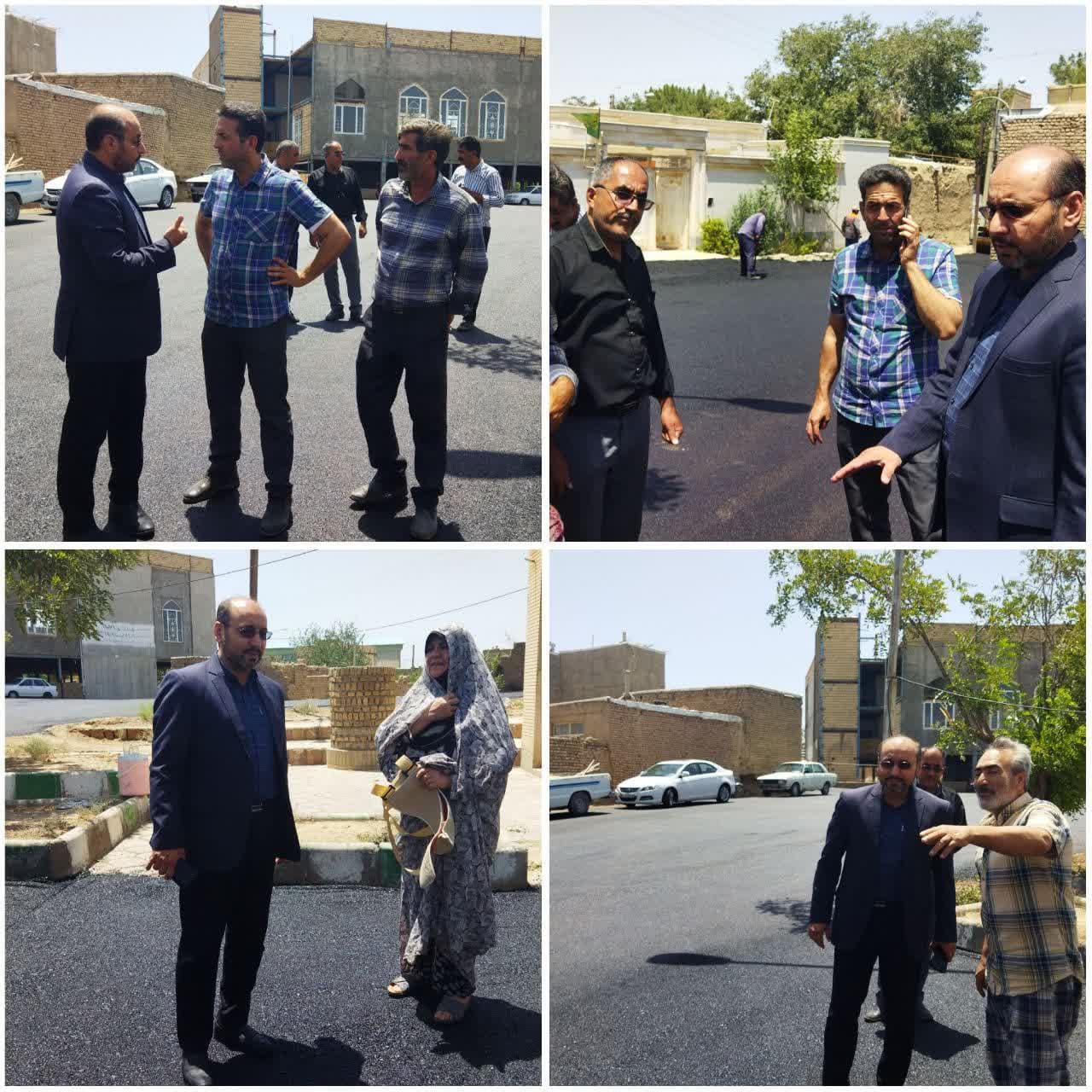 بازدید شهردار گناباد از عملیات آسفالت خیابان بهار سیزدهم