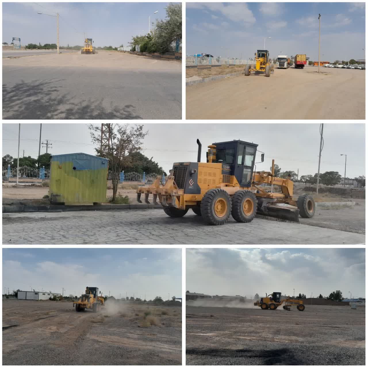  تسطیح محل پارکینگ خودروهای سنگین واقع در پایانه مسافربری