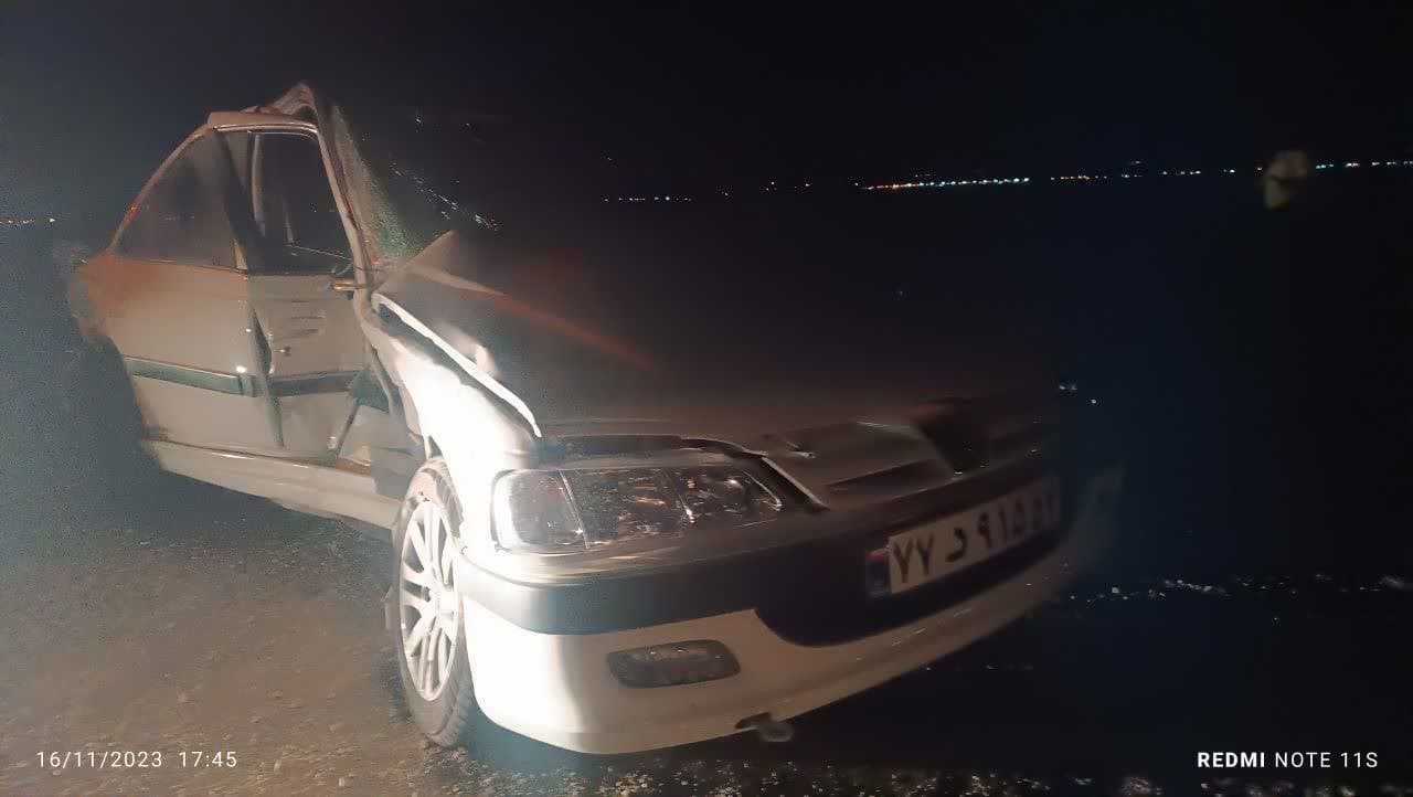  حادثه برخورد سه خودرو در جاده بجستان و اعزام آتش نشانان 