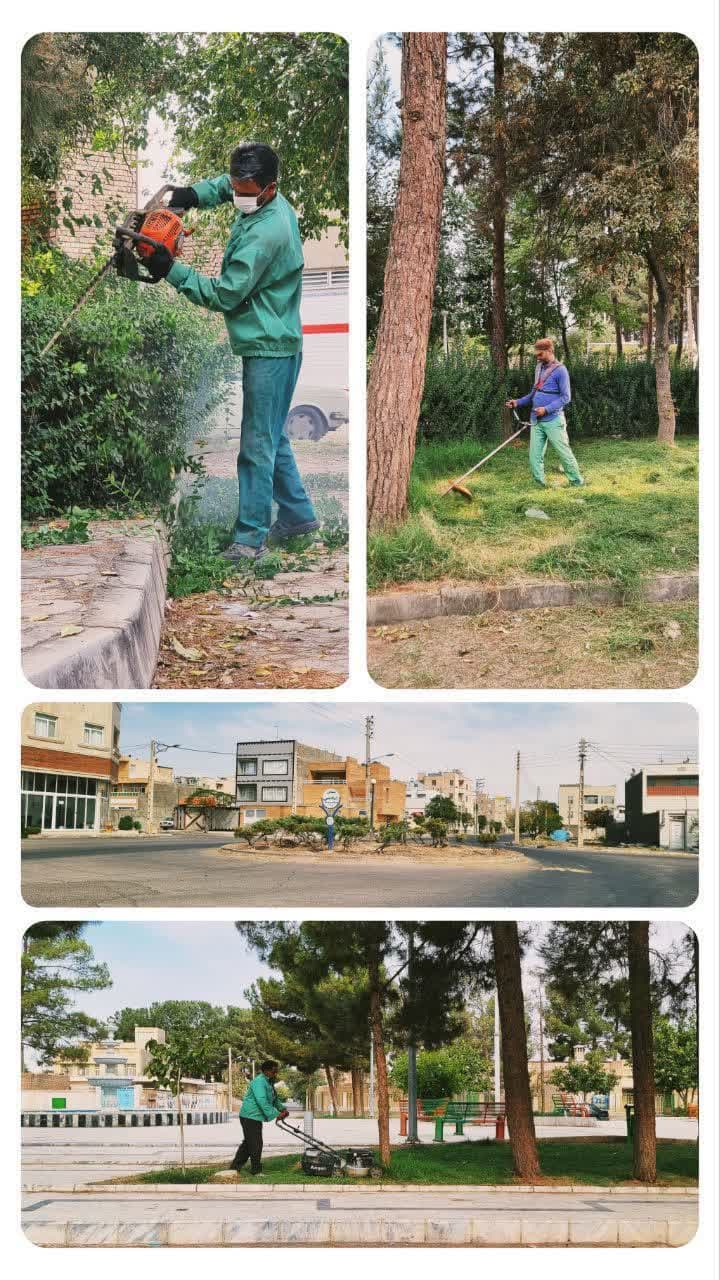 ادامه عملیات باغبانی بدون وقفه در سطح شهر 