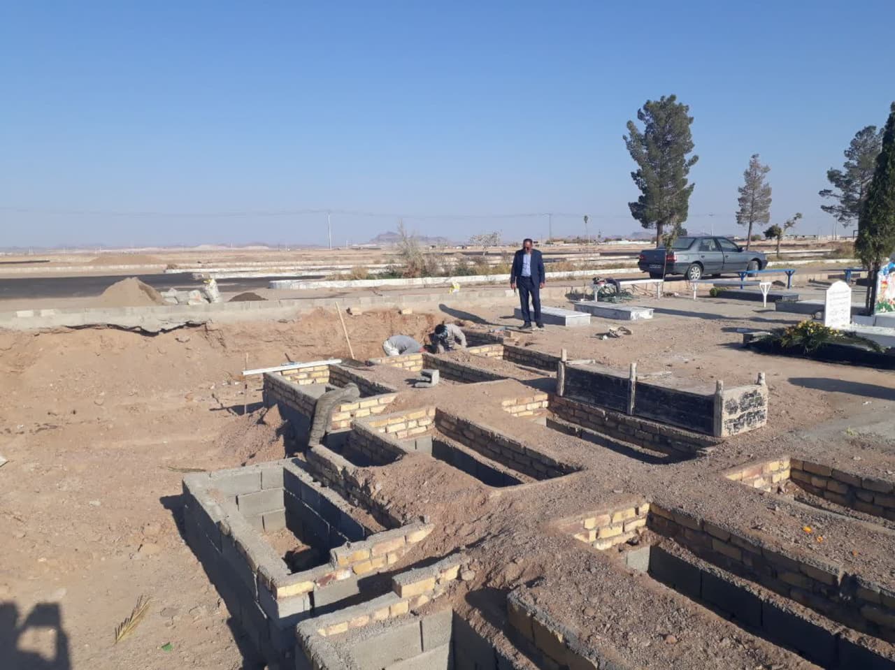 پیشرفت فیزیکی ۷۰ درصدی ساخت  قبور بزرگسال دربلوک ۹ آرامستان بهشت قاسم