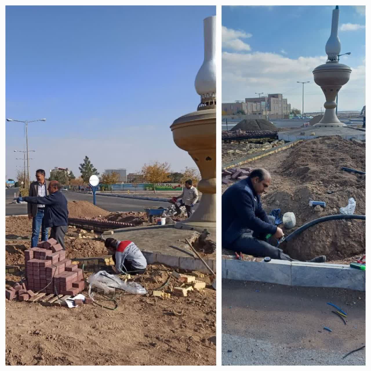 اجرای عملیات غلاف گذاری میدان علوم 